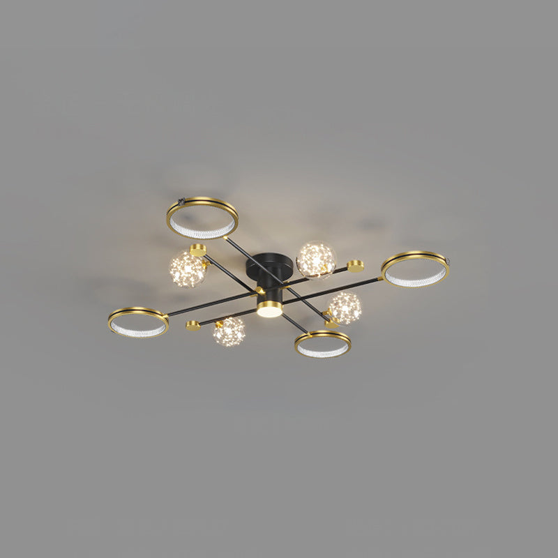 Kreisförmige Semi-Flush-Mount-Licht-Halterung Acryl Moderne Bündig-Halterung Deckenleuchte