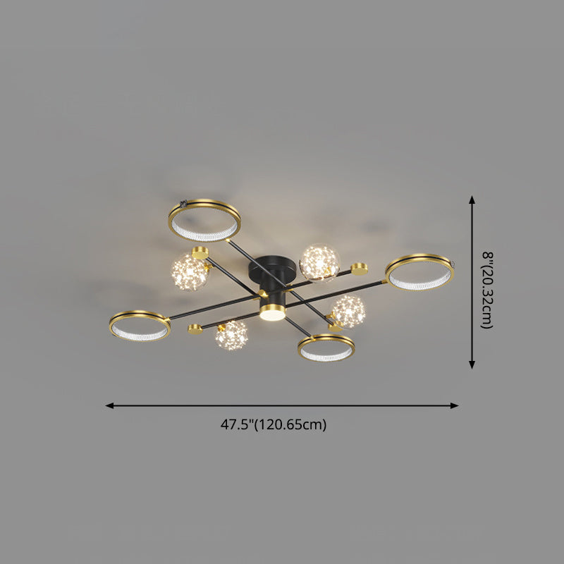 Kreisförmige Semi-Flush-Mount-Licht-Halterung Acryl Moderne Bündig-Halterung Deckenleuchte