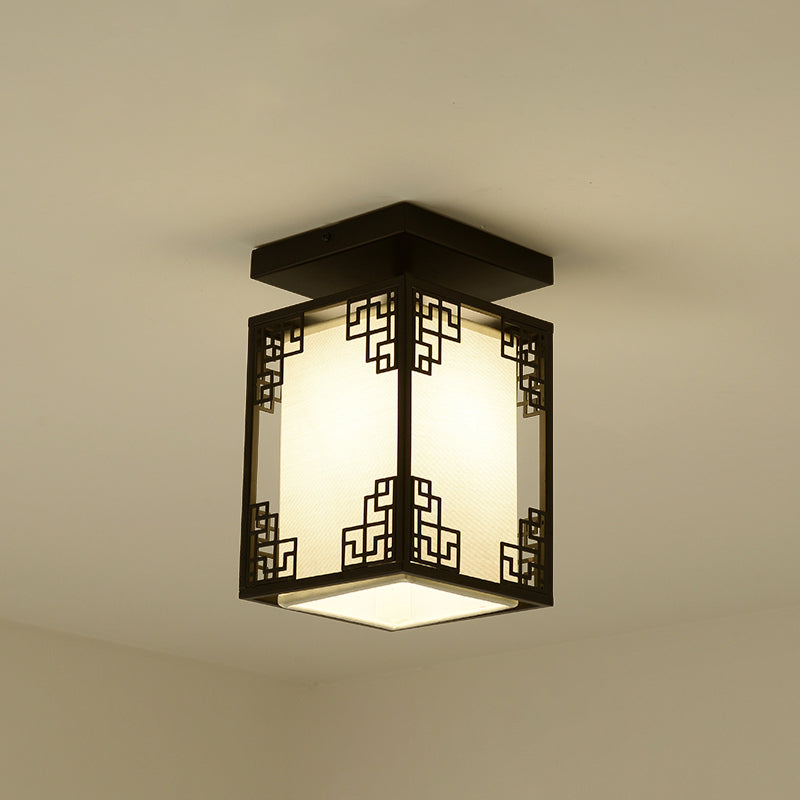 Fabric Close to Ceiling Lighting Rectangle Traditional Ceiling Flush Mount Light