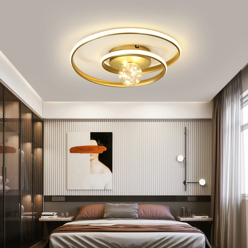 Luminaires de plafond encastrés modernes en acrylique, cercle encastré pour chambre à coucher