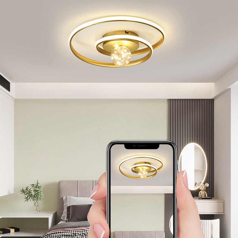 Luminaires de plafond encastrés modernes en acrylique, cercle encastré pour chambre à coucher