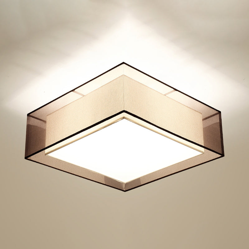 Fabric Geometrical Flush Mount Light Fixture Traditional Bedroom Flush Mount Ceiling Light