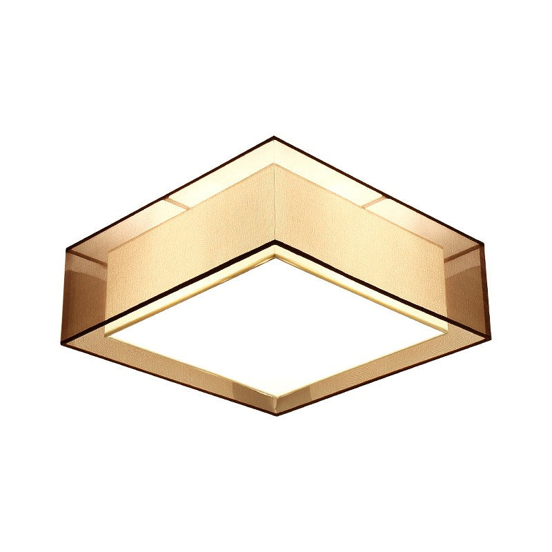 Fabric Geometrical Flush Mount Light Fixture Traditional Bedroom Flush Mount Ceiling Light