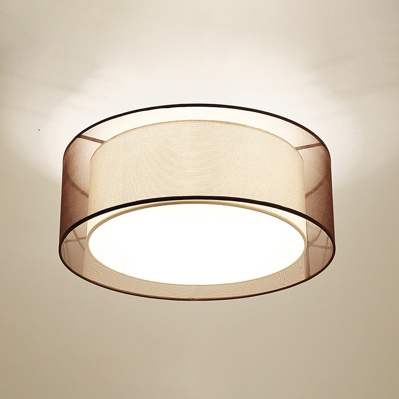Fabric Geometrical Flush Mount Light Fixture Traditional Bedroom Flush Mount Ceiling Light
