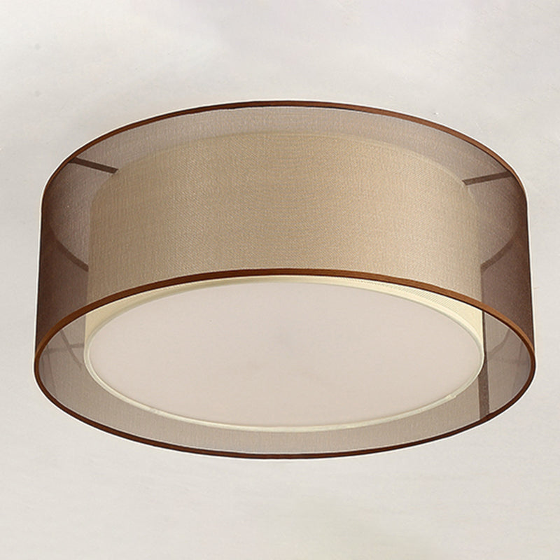 Fabric Geometrical Flush Mount Light Fixture Traditional Bedroom Flush Mount Ceiling Light