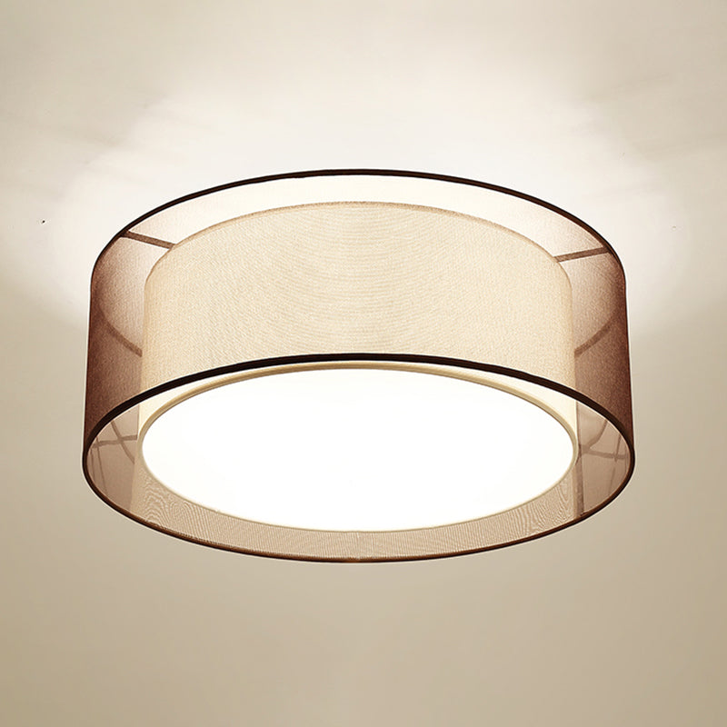 Fabric Geometrical Flush Mount Light Fixture Traditional Bedroom Flush Mount Ceiling Light