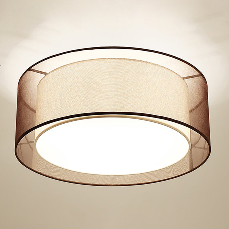 Fabric Geometrical Flush Mount Light Fixture Traditional Bedroom Flush Mount Ceiling Light