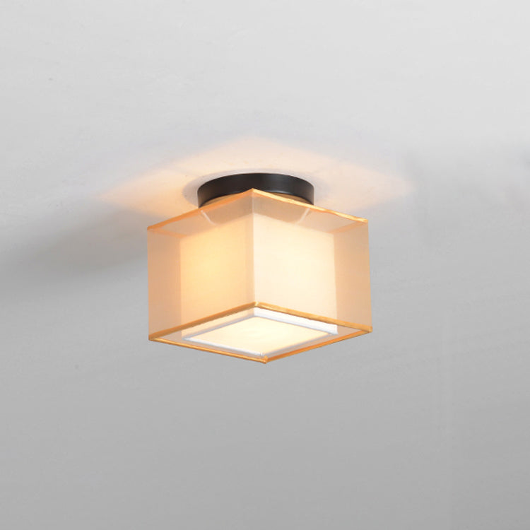 Luz de techo geométrico de oro de la luz de tela minimalista de tela de tela de tela de montaje de montaje de techo de la luz del techo