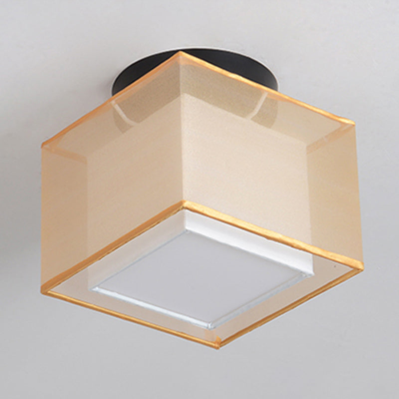 Luz de techo geométrico de oro de la luz de tela minimalista de tela de tela de tela de montaje de montaje de techo de la luz del techo