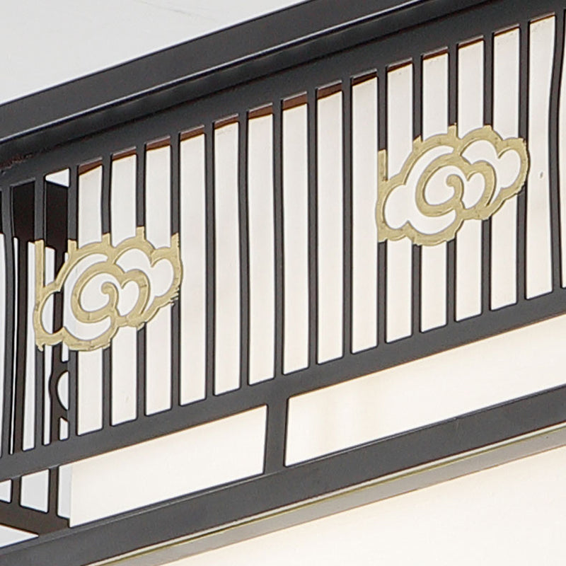 Shaded Aisle Ceiling Flush Mount Traditional-Style Fabric Black Ceiling Mounted Fixture