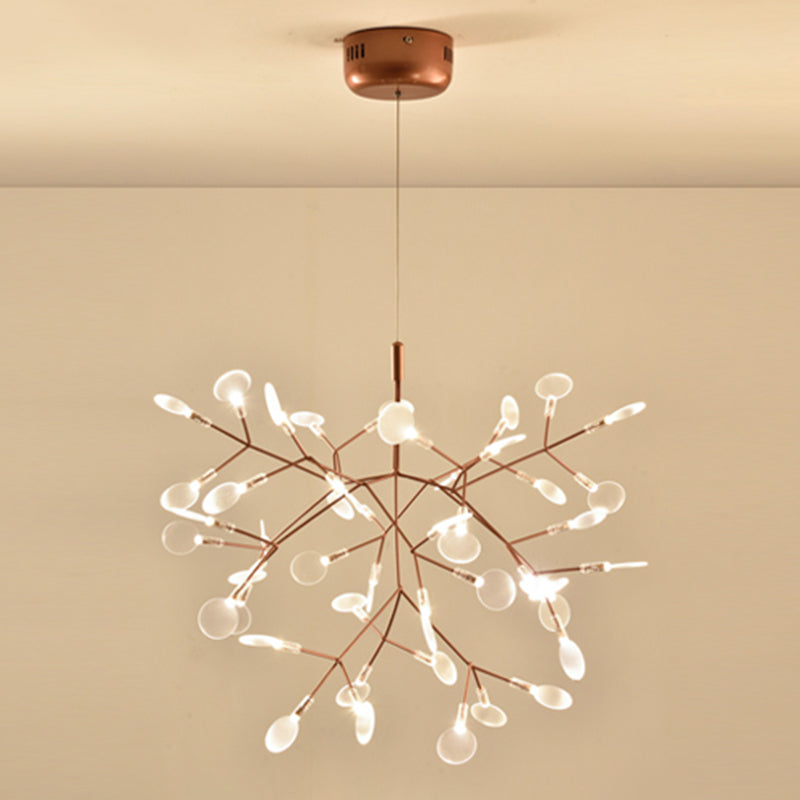 Luz de lámpara de lámpara en forma de hojas Iluminación de colgante acrílico de diseñador moderno para restaurante