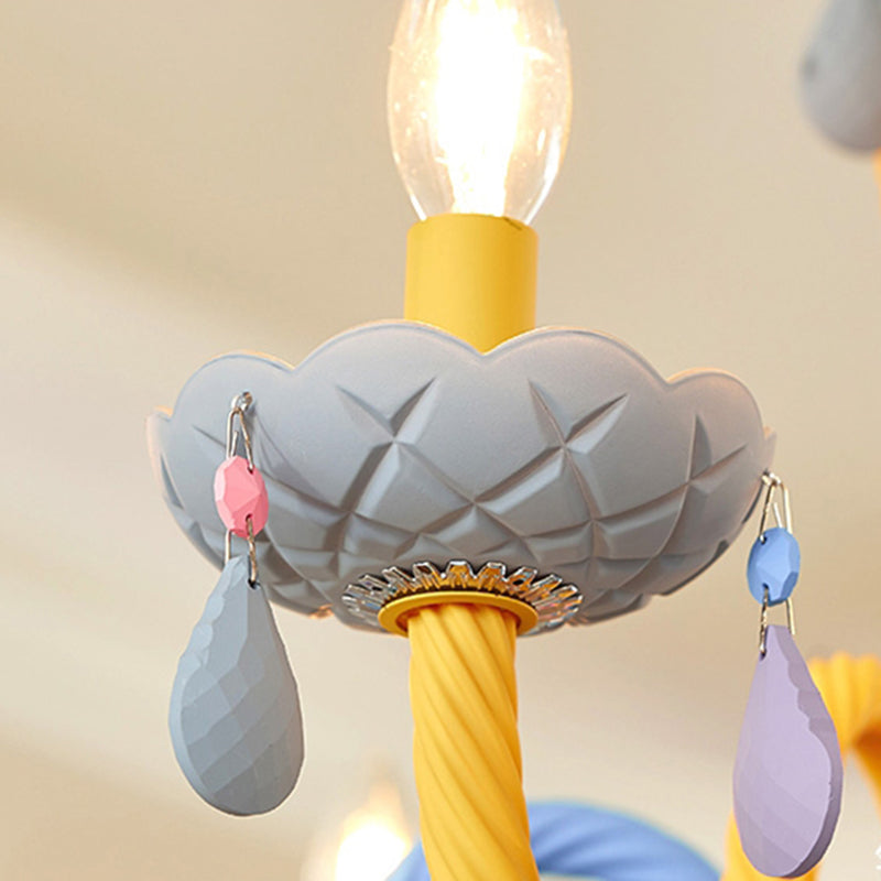 Lampada il lampadario a candela metallica in stile a sospensione a sospensione in stile nordico in multi-colore