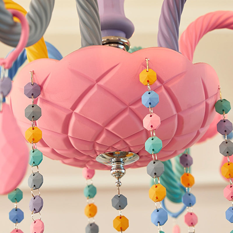 Metalen kaarsenkroonluchter verlichtingsarmatuur Nordic-stijl hanglamp in meerdere kleuren in meerkleurig