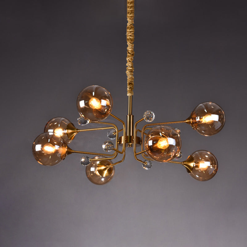 Modern Chandelier Metal Globe-Shaped Chandelier with Shade for Dining Room