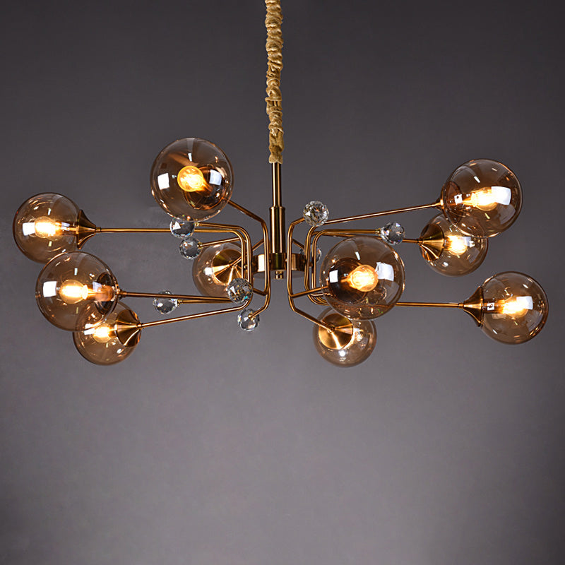 Modern Chandelier Metal Globe-Shaped Chandelier with Shade for Dining Room