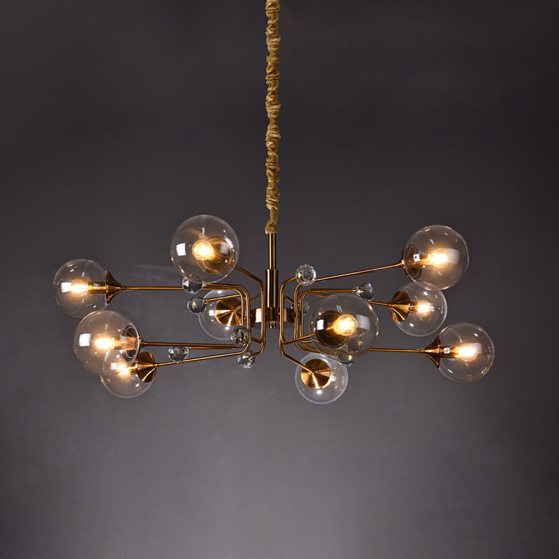 Modern Chandelier Metal Globe-Shaped Chandelier with Shade for Dining Room