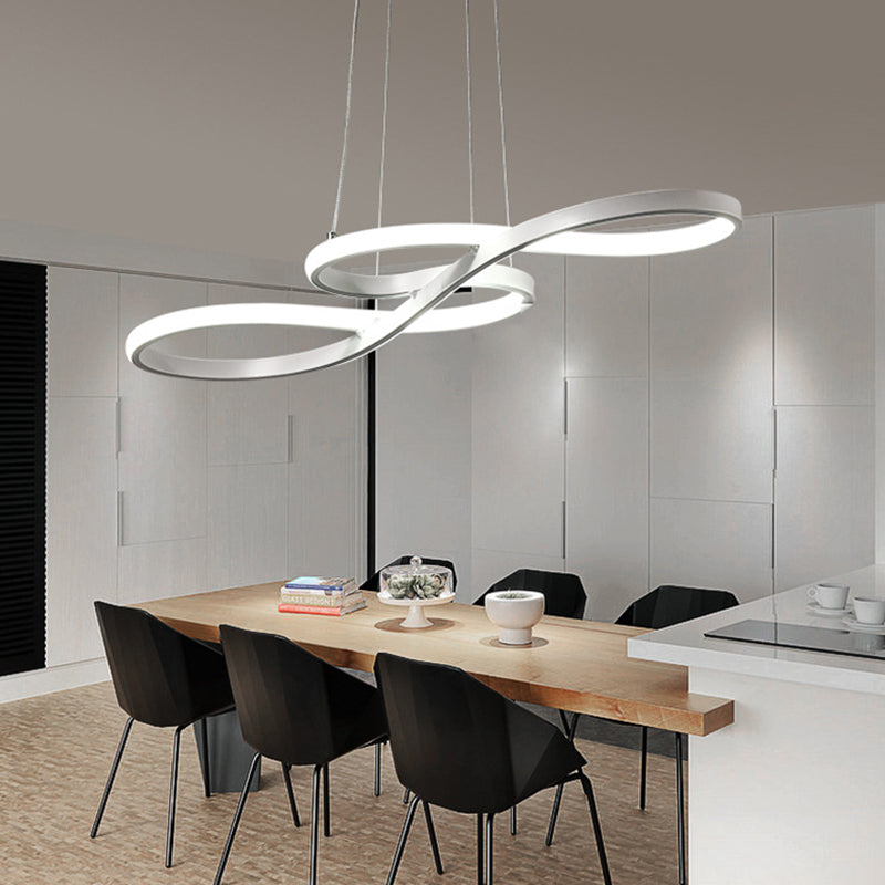 Iluminación colgante LED acrílica LED LED de giro para sala de estudio comedor