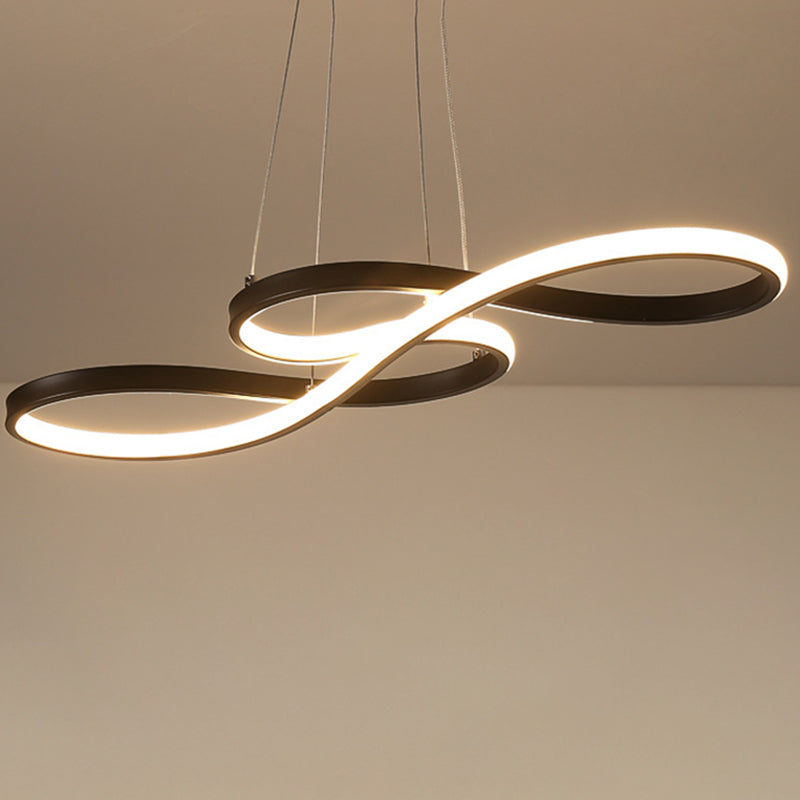 Iluminación colgante LED acrílica LED LED de giro para sala de estudio comedor