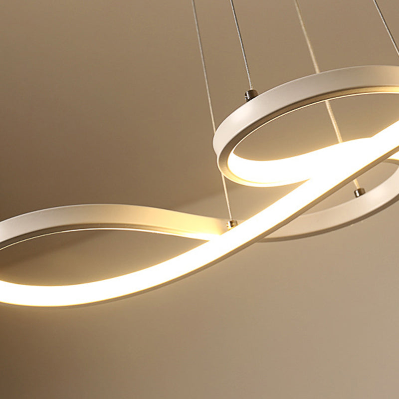 Iluminación colgante LED acrílica LED LED de giro para sala de estudio comedor