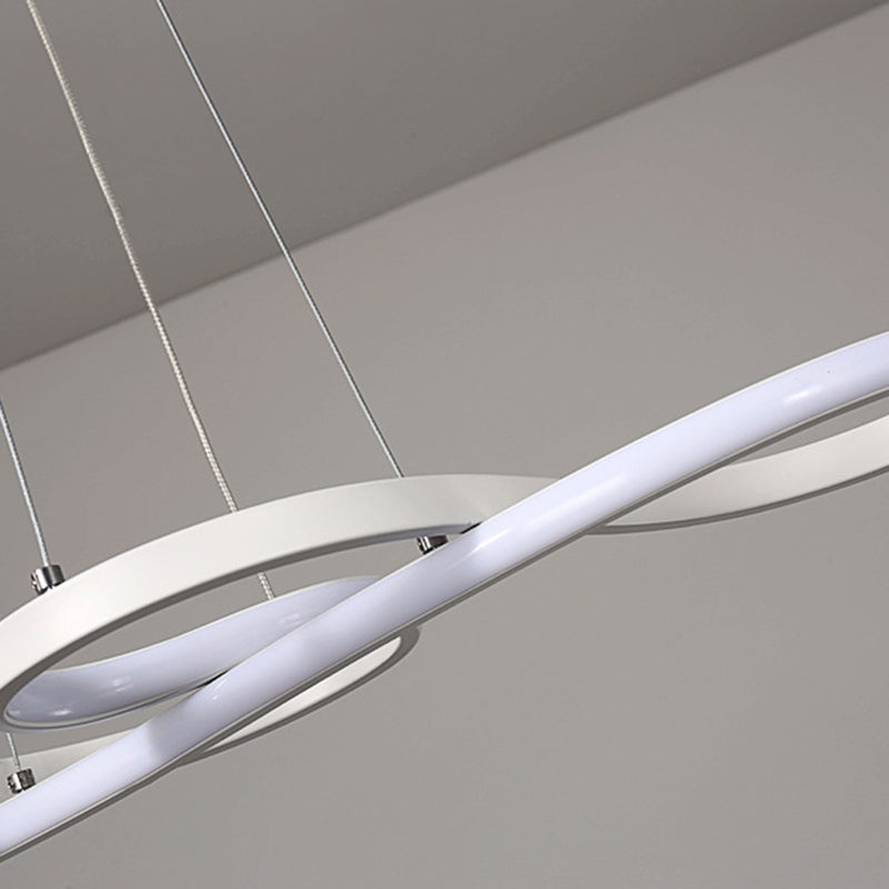 Iluminación colgante LED acrílica LED LED de giro para sala de estudio comedor