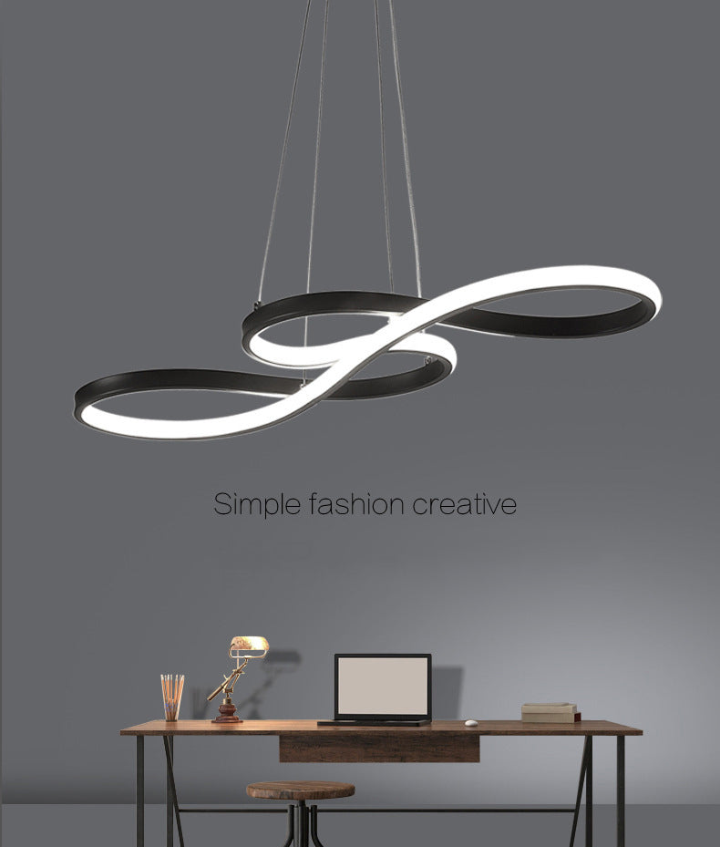 Iluminación colgante LED acrílica LED LED de giro para sala de estudio comedor