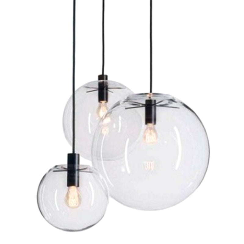 Cafe Ball Hanging Light One-Light Modern Simple Clear Glass Drop Pendant