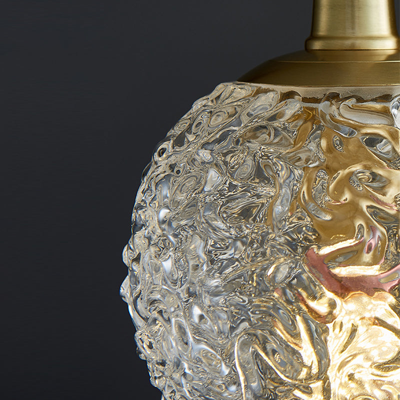 Kugelförmige Nachtpendel -Lampe Kristall 1 Kopf Minimalistisch hängende Licht in Gold