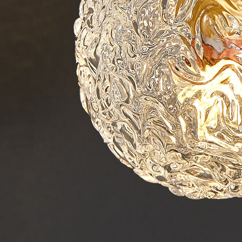 Kugelförmige Nachtpendel -Lampe Kristall 1 Kopf Minimalistisch hängende Licht in Gold