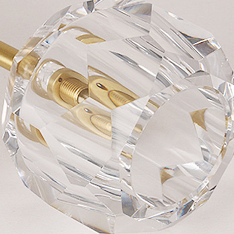 Lámpara de lámpara de latón moderna de techo de dormitorio de 1 luces con sombra de cristal de bola