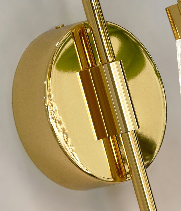 Spherical Crystal Wall Sconce Lighting Minimalist Gold Finish LED Wall Lamp
