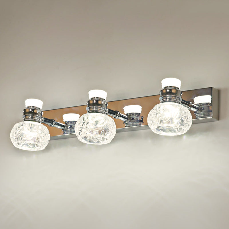 Round Bathroom Wall Lighting Fixture Crystal Minimalist Wall Mounted Lighting in Clear