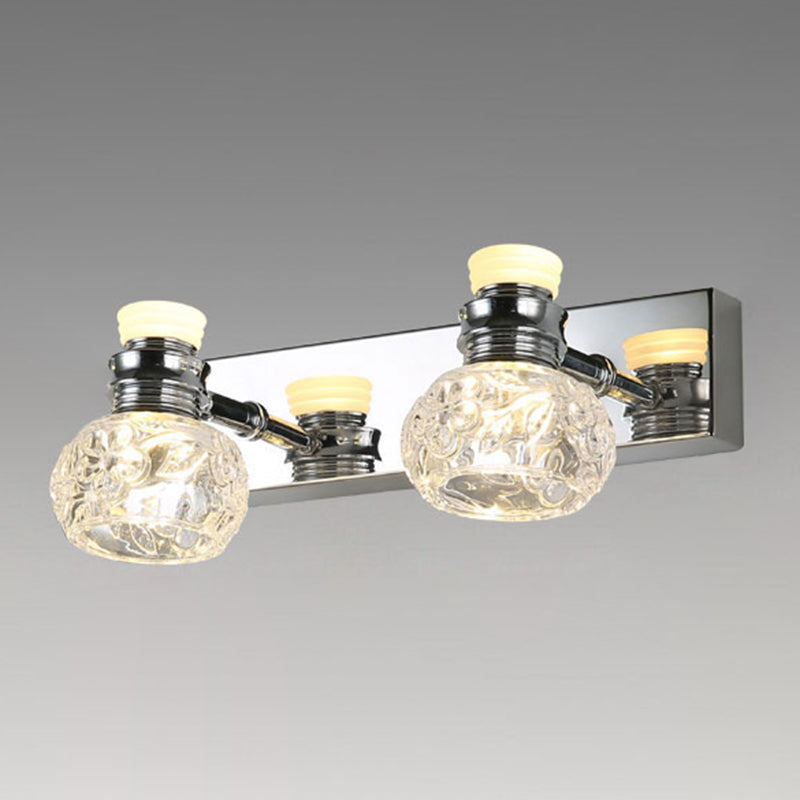 Round Bathroom Wall Lighting Fixture Crystal Minimalist Wall Mounted Lighting in Clear