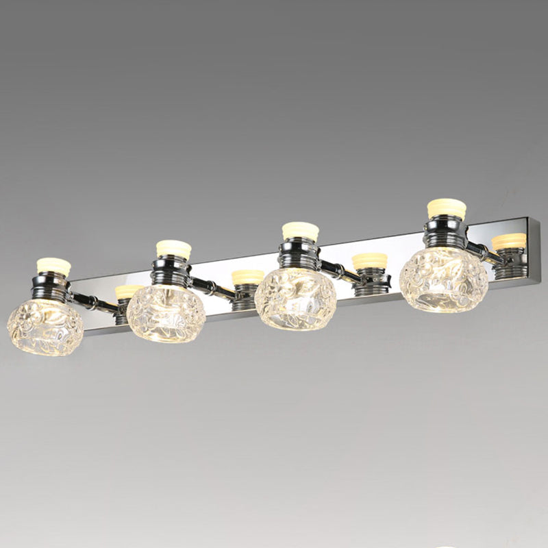 Round Bathroom Wall Lighting Fixture Crystal Minimalist Wall Mounted Lighting in Clear