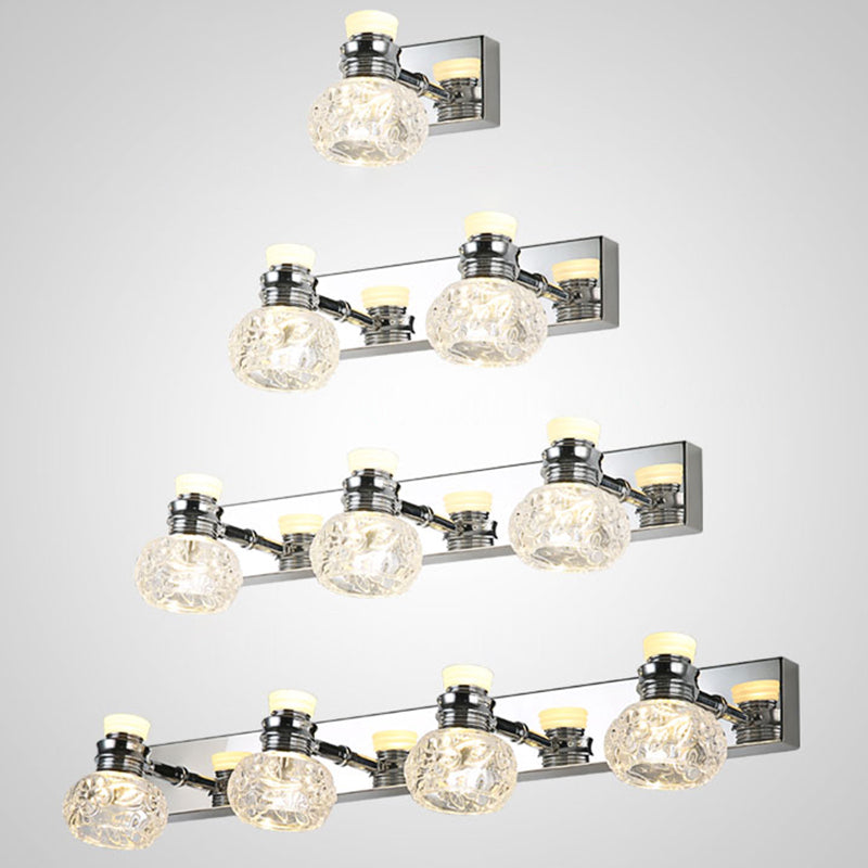 Round Bathroom Wall Lighting Fixture Crystal Minimalist Wall Mounted Lighting in Clear