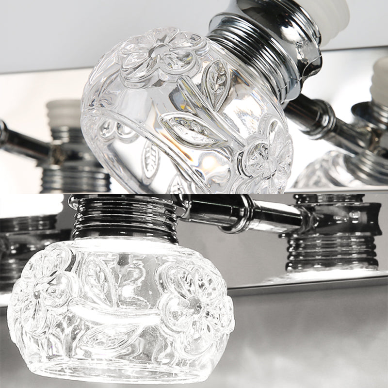 Round Bathroom Wall Lighting Fixture Crystal Minimalist Wall Mounted Lighting in Clear