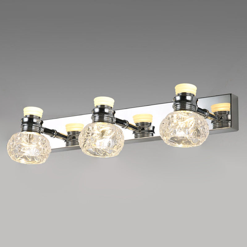 Round Bathroom Wall Lighting Fixture Crystal Minimalist Wall Mounted Lighting in Clear