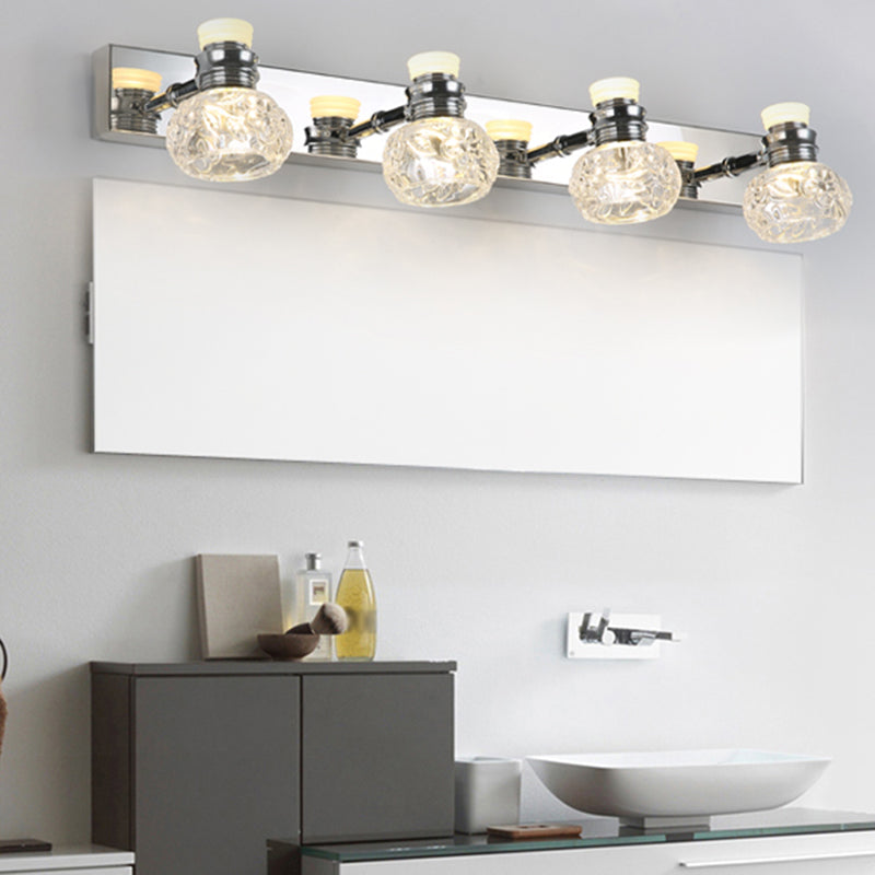 Round Bathroom Wall Lighting Fixture Crystal Minimalist Wall Mounted Lighting in Clear