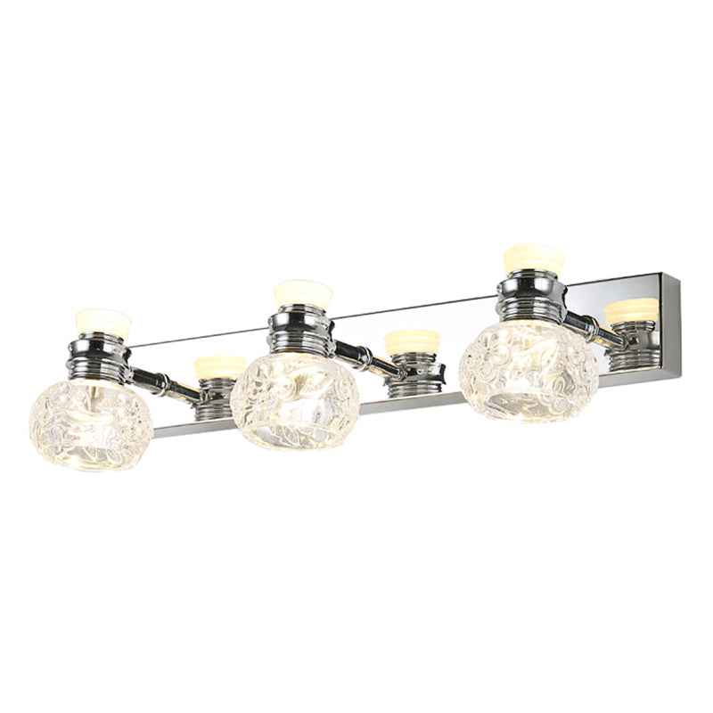 Round Bathroom Wall Lighting Fixture Crystal Minimalist Wall Mounted Lighting in Clear