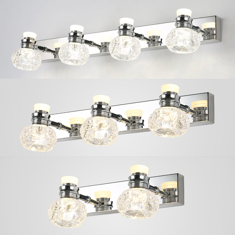 Round Bathroom Wall Lighting Fixture Crystal Minimalist Wall Mounted Lighting in Clear