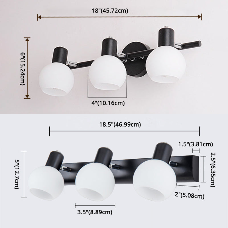 Luminaire d'éclairage en forme de balle Simplicité style luminaire mural métallique