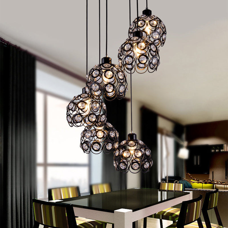 Globe hanger lamp Modern Crystal 1-Light bedhanging van beddenverlamptemature