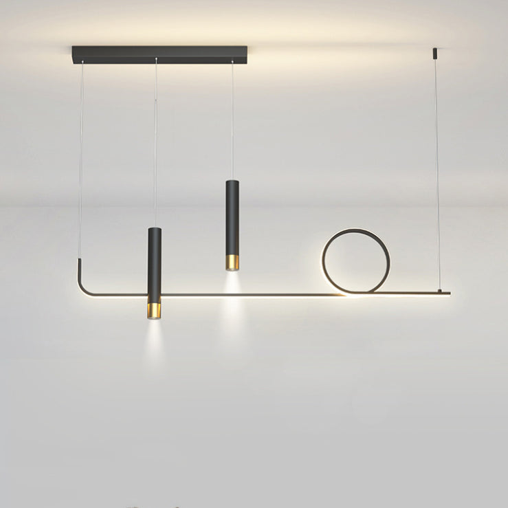 Silica Gel Linear LED Island Light in Modern Concise Style Aluminium Pendant Light for Dining Room