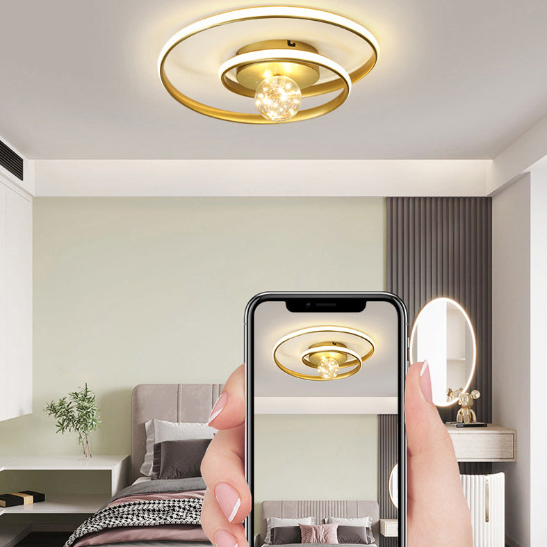 Luminaires de plafond encastrés modernes en acrylique, cercle encastré pour chambre à coucher