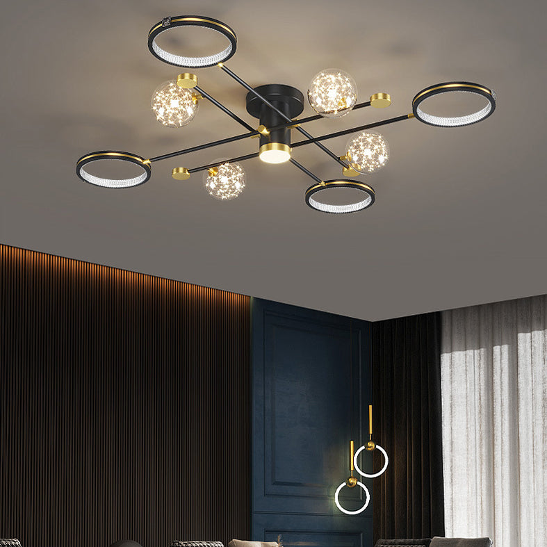 Kreisförmige Semi-Flush-Mount-Licht-Halterung Acryl Moderne Bündig-Halterung Deckenleuchte