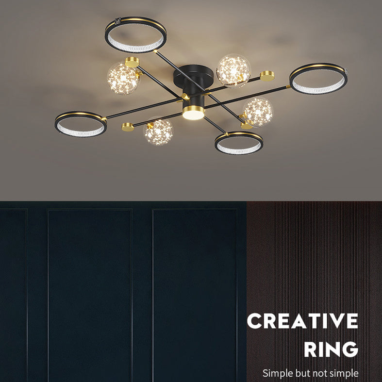 Kreisförmige Semi-Flush-Mount-Licht-Halterung Acryl Moderne Bündig-Halterung Deckenleuchte