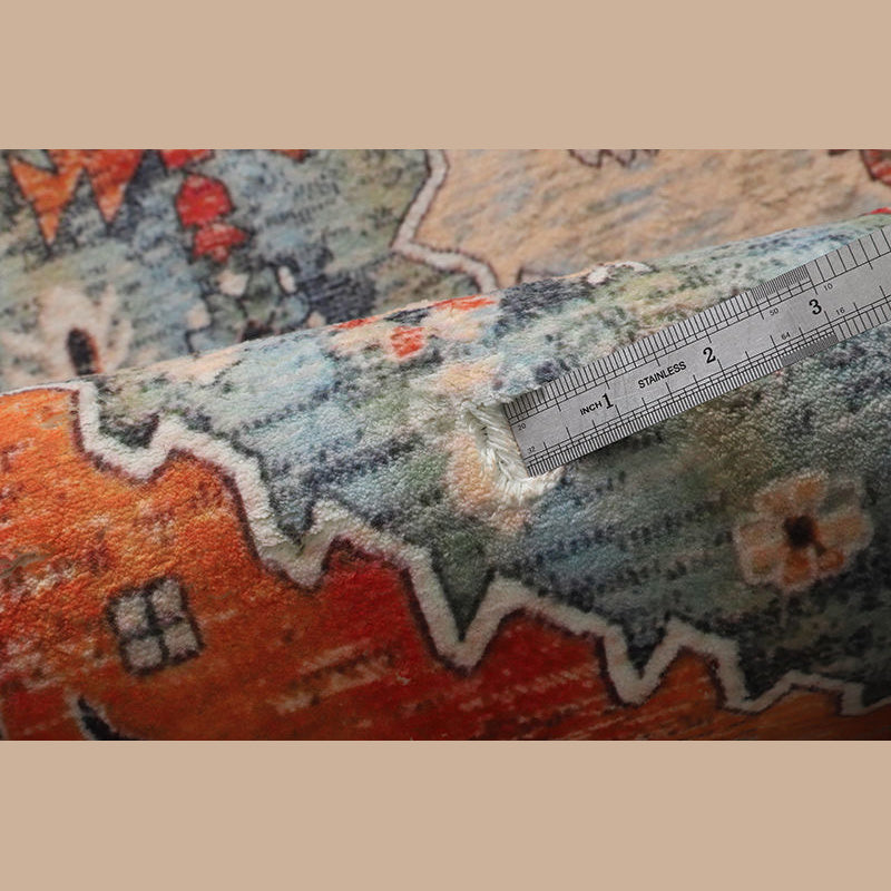 Multicolor Home Decoration Carpet Olden Medallion Area Rug Polyester with Non-Slip Backing Rug