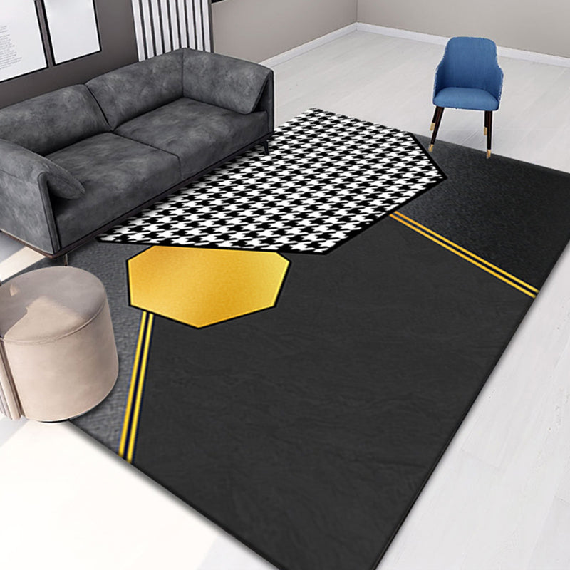 Individuality Modern Area Rug Luxurious Geometry Carpet Non-Slip Backing Carpet for Home Decoration