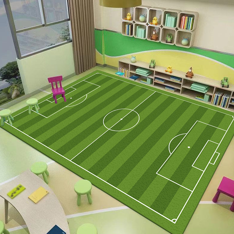 Blue Tone Ball Pattern Rug Polyester Carpet Trendy Anti-Slip Backing Indoor Rug for Home Decoration