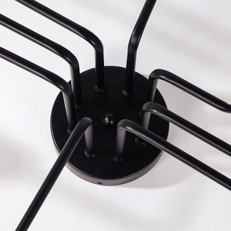 Black Sputnik Semi Flush Monte en estilo de techo de hierro forjado de estilo retro industrial para sala de estar