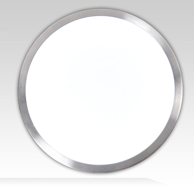 Silver Circular LED Ceiling Light in Modern Concise Style Aluminium Flush Mount with Acrylic Shade